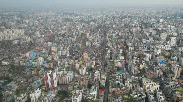 Aerial view of Dhaka city landscape urban skyline Bangladesh 