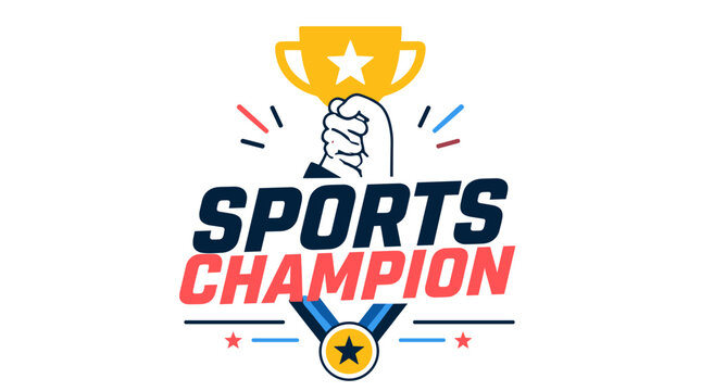 Sports Champion Trophy Celebration Hand Raised Above Head.