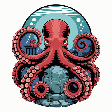Red Octopus Tentacles Suction Cups.