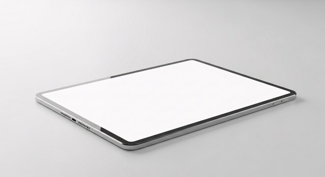 Slim tablet mockup with perspective view and clean lighting ideal for website preview and modern digital advertising.