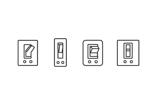 Stylish toggle switches and indicators in minimalist line art design