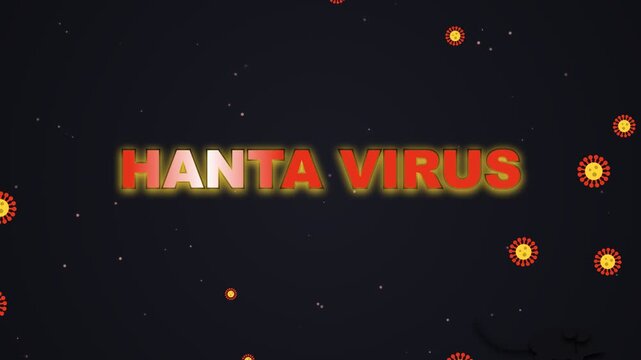 Hantavirus pulmonary syndrome virus microscopic view of pathogens on dark background.