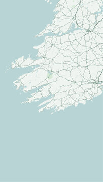 Modern minimalist vector map of Cork, Ireland. High-quality scalable illustration of Cork city grid, River Lee channels, Downtown Island, Cork Harbour for posters and design.