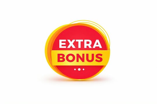 Bright extra bonus round badge with modern design