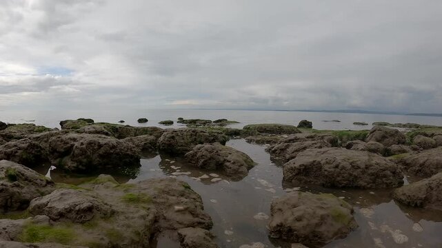Mud flats and waves at morecambe