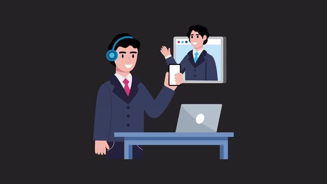Using digital assistant in real time  2D Animation on Transparent Background