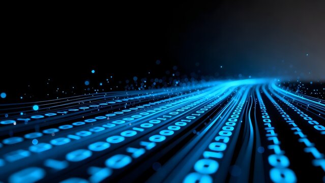 Abstract digital binary code flow