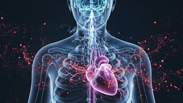 Anatomical Representation Of The Human Circulatory System Highlighting The Heart And Vascular Network With Health And Wellness Themes