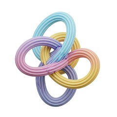 Fototapeta premium Colorful Intertwined Abstract Knot 3D Rendered Illustration.