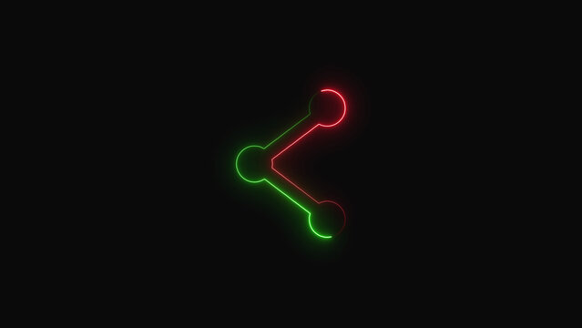 A neon link symbol glows brightly against a dark background