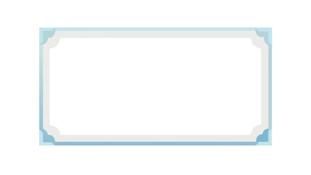 Simple minimalist blue line border frame template isolated on white background for document and presentation design.