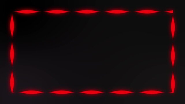 Wavy glowing border frame animation with neon light effect, abstract flowing luminous outline loop, futuristic animated frame background motion graphic