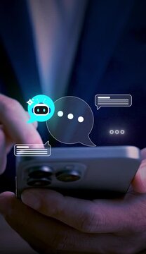 AI Chatbot Customer Support and Mobile Messaging &ndash; Virtual Assistant Communication and Online Help Desk Service