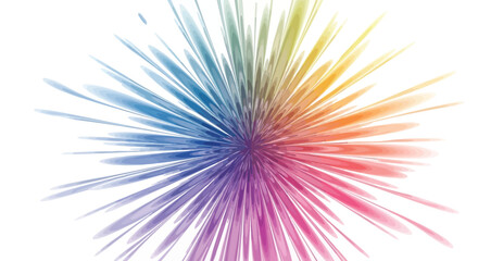 Fototapeta premium Vibrant colorful explosion of rainbow hues on white background