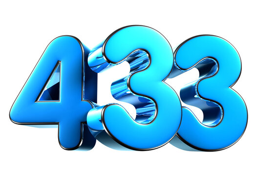 Blue number 433 3d illustration. Advertising signs. Product design. Product sales