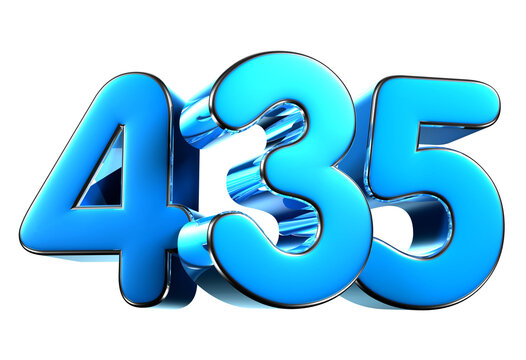 Blue number 435 3d illustration. Advertising signs. Product design. Product sales