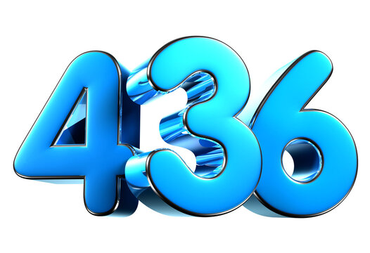 Blue number 436 3d illustration. Advertising signs. Product design. Product sales