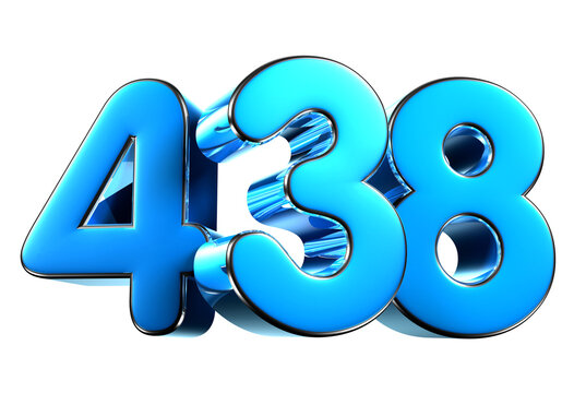 Blue number 438 3d illustration. Advertising signs. Product design. Product sales