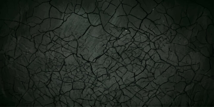 A dark grunge background with a rough, cracked earth texture showing a dry mud surface and broken desert soil pattern