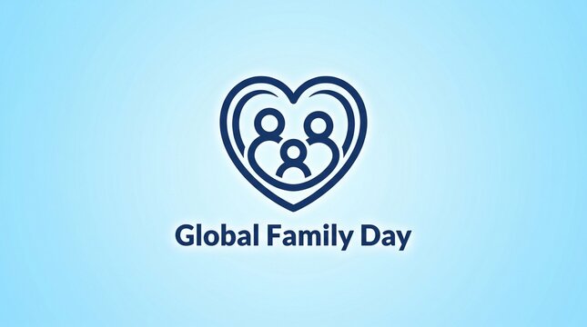 Global family day heart icon with social issues children together parenting