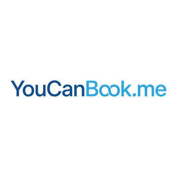 The logo for YouCanBook.me features the text YouCanBook.me in varying shades of blue, with an infinity symbol replacing the oo in Book.