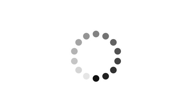 Loading wheel animation on Transparent background with alpha channel. Circle loading icon. Wheel loading. Loading circle icon animation. ALPHA CHANNEL 4k video
