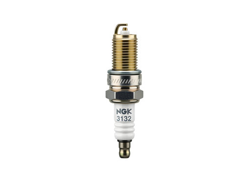 Ngk spark plug close-up on white background