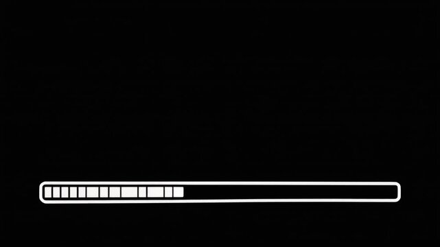 Minimalist animated loading bar on a black background for digital content and design