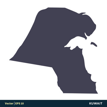 Kuwait - Asia Countries Map Icon Vector Logo Template Illustration Design. Vector EPS 10.