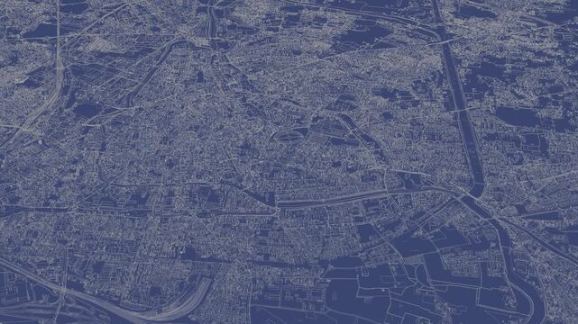 3D looped animation of city - Padua Italy