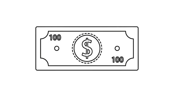 One Hundred Dollar Banknote Illustration.