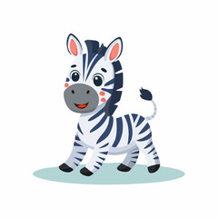Obraz premium Süßes kleines Zebra als Vektor