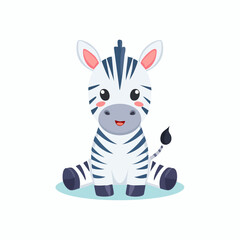 Obraz premium Süßes kleines Zebra als Vektor