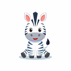Obraz premium Süßes kleines Zebra als Vektor