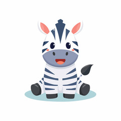 Obraz premium Süßes kleines Zebra als Vektor