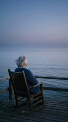 Fototapeta premium senior man sitting on a bench
