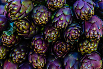 Fresh purple artichokes close up © Olga