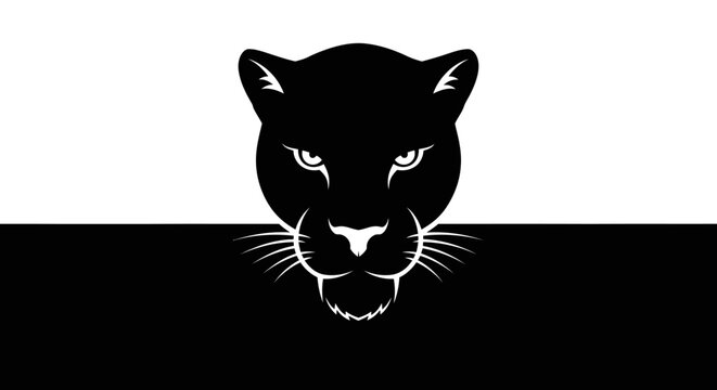 Black Panther Head Facing Forward.