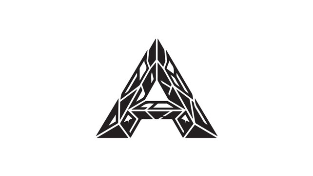 Letter A monogram utilizes a geometric and fragmented aesthetic to create a modern architectural logo design.