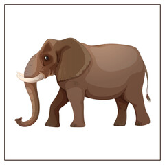 Obraz premium African Elephant Walking Illustration