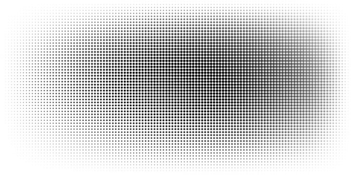 Dotted gradient halftone background. Horizontal seamless dots pattern in pop art style. Abstract modern stylish texture. Vector illustration.