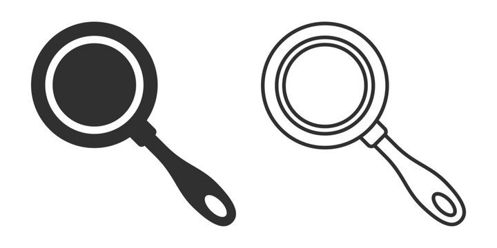 Frying pan icon in flat style. Kitchen equipment vector illustration on isolated background. Kitchenware sign business concept.
