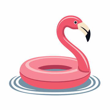 Pink Flamingo Pool Float Illustration