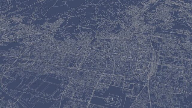 3D looped animation of city - Brescia Italy