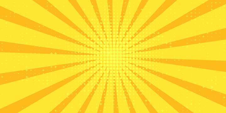 yellow rays background pop art