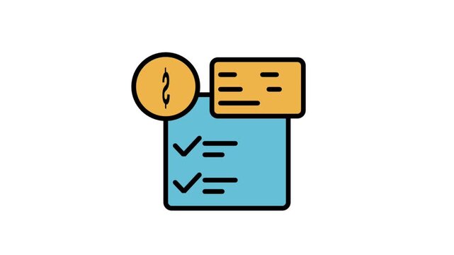 Animated icon of a file folder containing multiple checklists with exclamation warning, representing critical compliance report, compliance error archive, audit hazard.