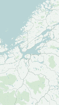 Modern minimalist vector map of Trondheim, Norway. High-quality scalable illustration of Trondheim city grid, Nidelva River loops, Midtbyen peninsula for posters and design.
