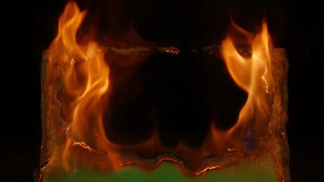 realistic explosion fire box open liquid transition