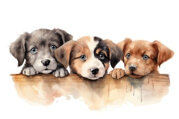 Fototapeta premium 3 dogs mammal animal puppy.
