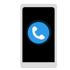 Smartphone screen showing incoming phone call. Modern communication concept with mobile notification display